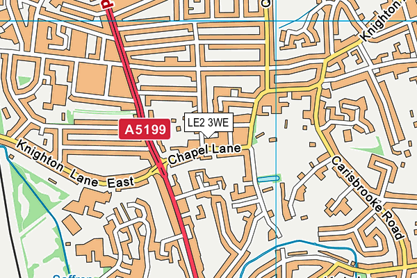 LE2 3WE map - OS VectorMap District (Ordnance Survey)