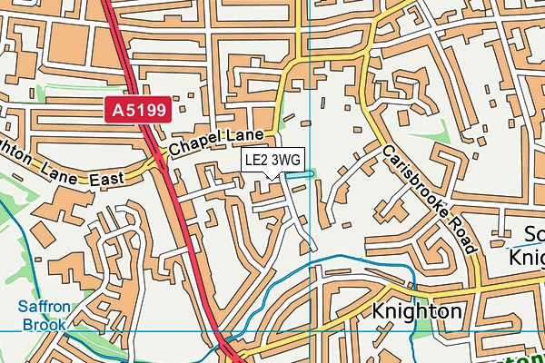 LE2 3WG map - OS VectorMap District (Ordnance Survey)