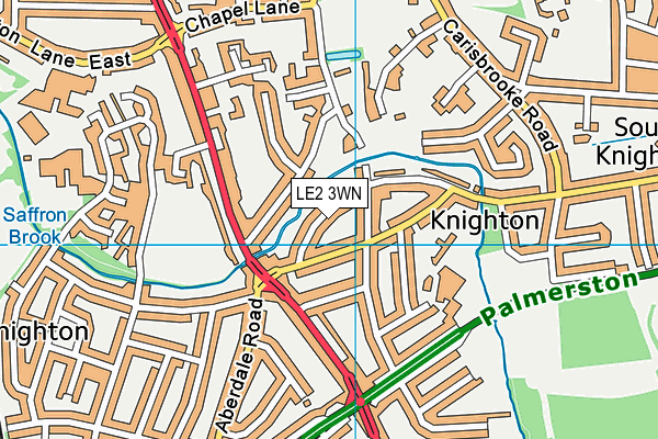 LE2 3WN map - OS VectorMap District (Ordnance Survey)