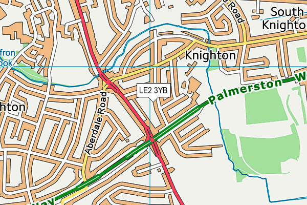 LE2 3YB map - OS VectorMap District (Ordnance Survey)