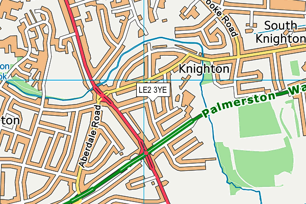 LE2 3YE map - OS VectorMap District (Ordnance Survey)