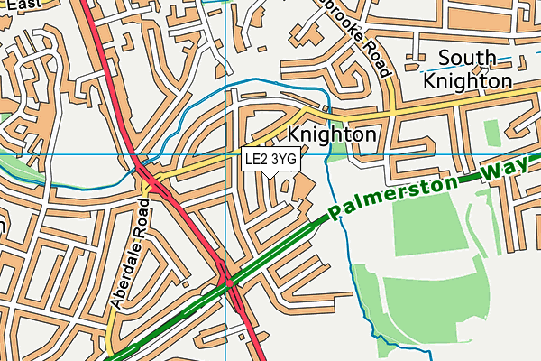 LE2 3YG map - OS VectorMap District (Ordnance Survey)