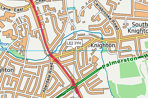 LE2 3YH map - OS VectorMap District (Ordnance Survey)