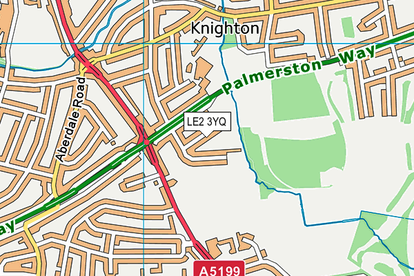 LE2 3YQ map - OS VectorMap District (Ordnance Survey)