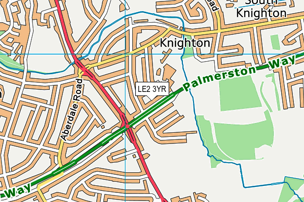 LE2 3YR map - OS VectorMap District (Ordnance Survey)