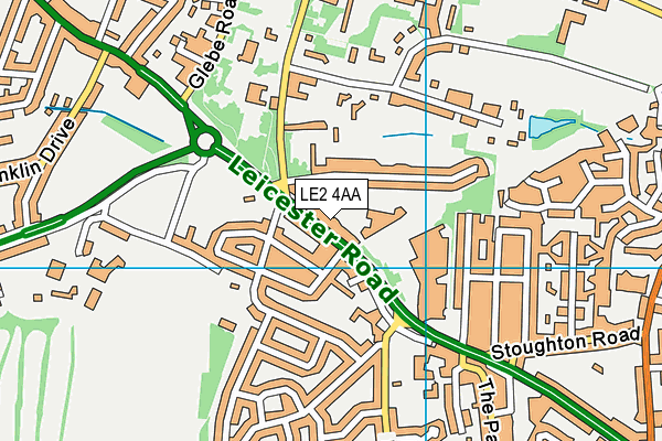 LE2 4AA map - OS VectorMap District (Ordnance Survey)