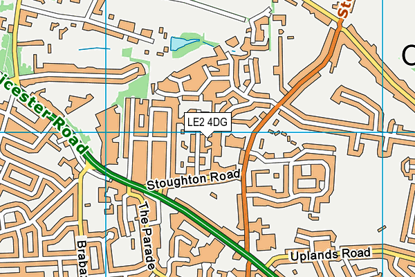 LE2 4DG map - OS VectorMap District (Ordnance Survey)