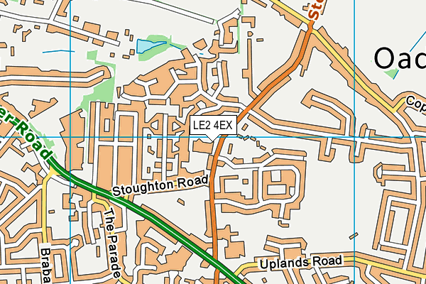LE2 4EX map - OS VectorMap District (Ordnance Survey)