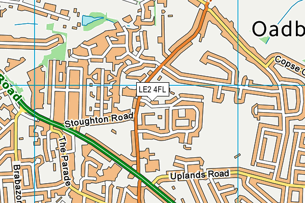 LE2 4FL map - OS VectorMap District (Ordnance Survey)