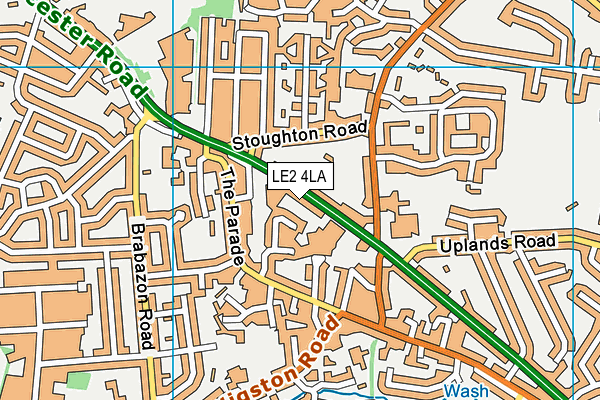 LE2 4LA map - OS VectorMap District (Ordnance Survey)