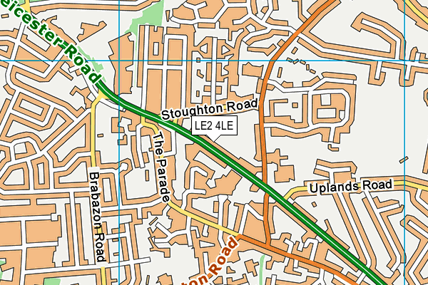 LE2 4LE map - OS VectorMap District (Ordnance Survey)