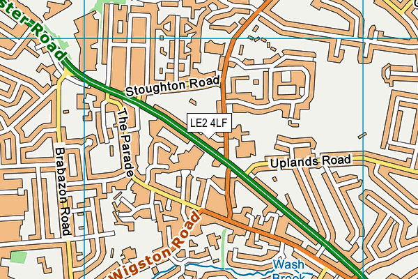 LE2 4LF map - OS VectorMap District (Ordnance Survey)