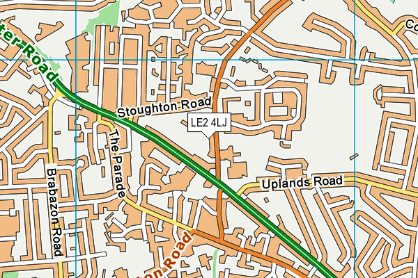 LE2 4LJ map - OS VectorMap District (Ordnance Survey)