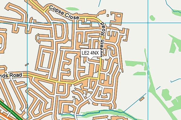 LE2 4NX map - OS VectorMap District (Ordnance Survey)