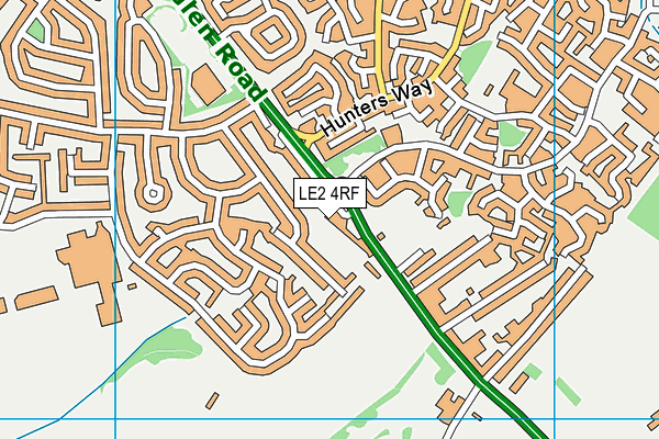 LE2 4RF map - OS VectorMap District (Ordnance Survey)