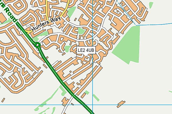 LE2 4UB map - OS VectorMap District (Ordnance Survey)