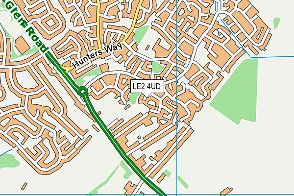 LE2 4UD map - OS VectorMap District (Ordnance Survey)