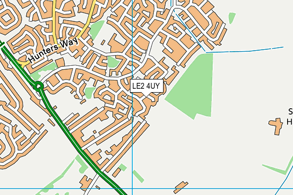 LE2 4UY map - OS VectorMap District (Ordnance Survey)