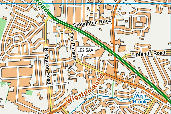 LE2 5AA map - OS VectorMap District (Ordnance Survey)