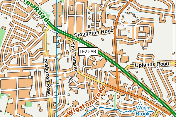 LE2 5AB map - OS VectorMap District (Ordnance Survey)