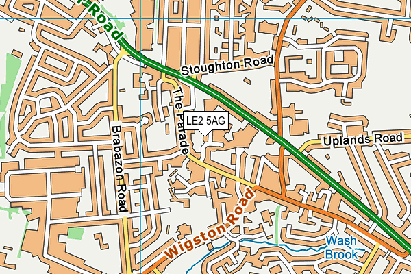 LE2 5AG map - OS VectorMap District (Ordnance Survey)