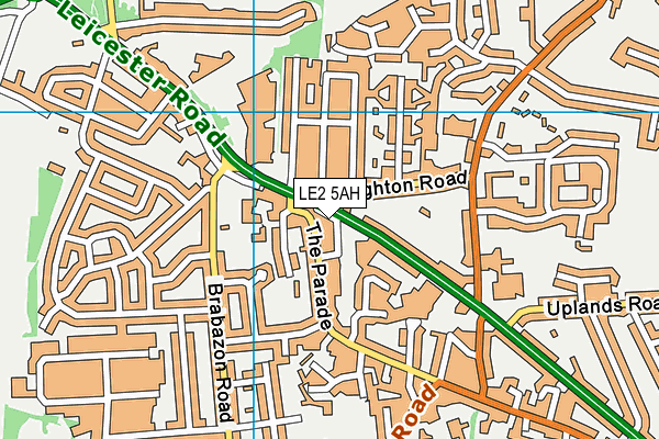 LE2 5AH map - OS VectorMap District (Ordnance Survey)