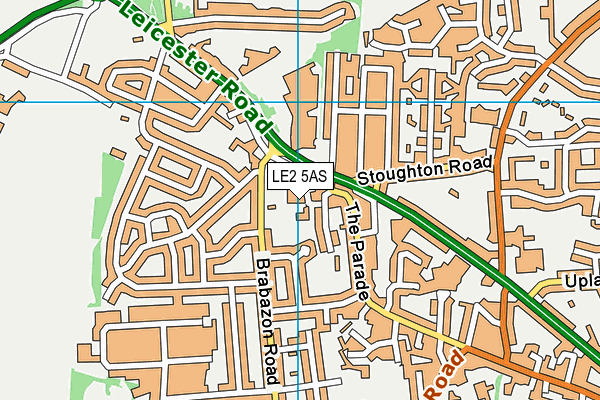 LE2 5AS map - OS VectorMap District (Ordnance Survey)