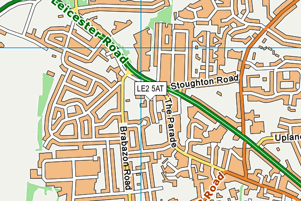 LE2 5AT map - OS VectorMap District (Ordnance Survey)