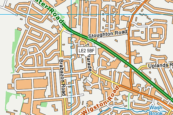 LE2 5BF map - OS VectorMap District (Ordnance Survey)