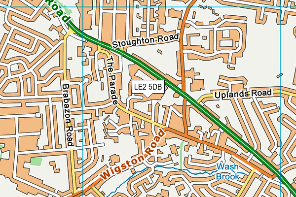 LE2 5DB map - OS VectorMap District (Ordnance Survey)