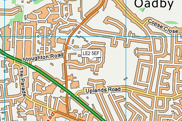 LE2 5EF map - OS VectorMap District (Ordnance Survey)