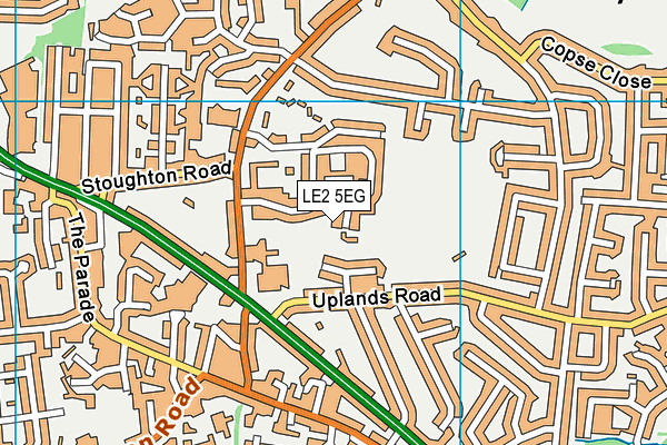 LE2 5EG map - OS VectorMap District (Ordnance Survey)