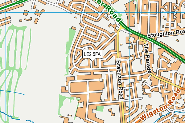 LE2 5FA map - OS VectorMap District (Ordnance Survey)