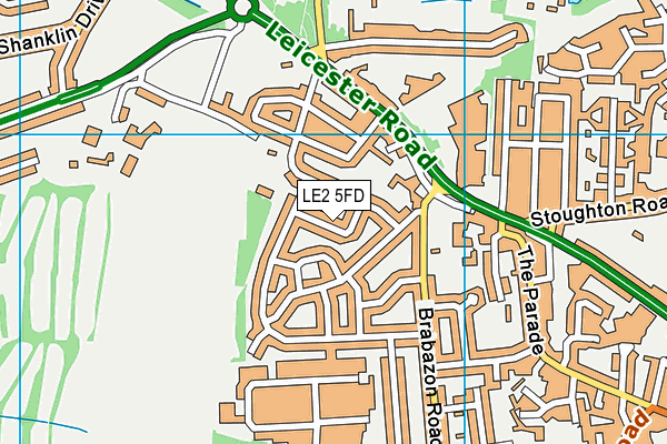 LE2 5FD map - OS VectorMap District (Ordnance Survey)