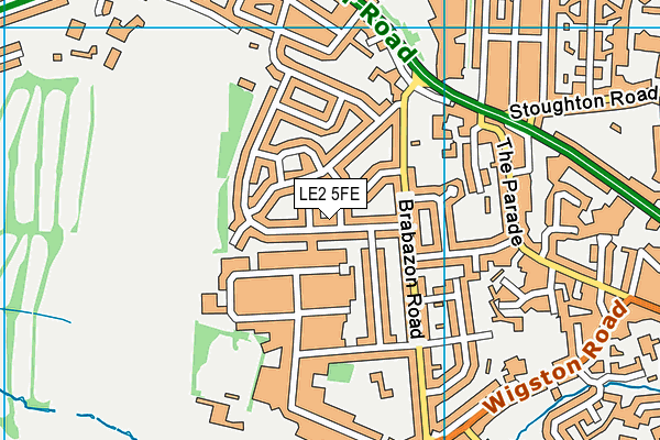 LE2 5FE map - OS VectorMap District (Ordnance Survey)