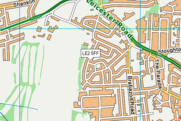 LE2 5FF map - OS VectorMap District (Ordnance Survey)