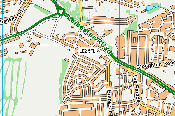 LE2 5FL map - OS VectorMap District (Ordnance Survey)