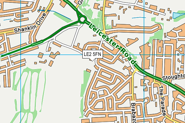 LE2 5FN map - OS VectorMap District (Ordnance Survey)