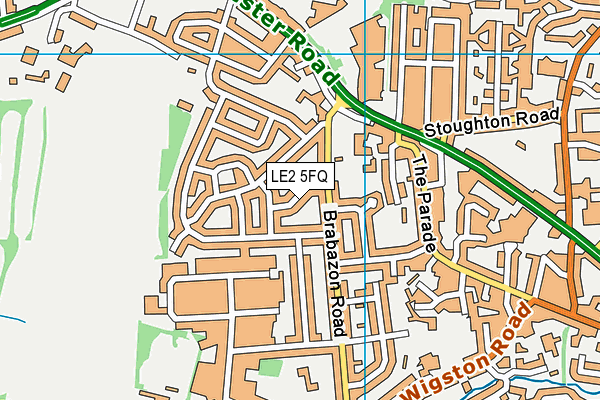 LE2 5FQ map - OS VectorMap District (Ordnance Survey)