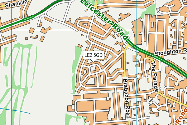 LE2 5GD map - OS VectorMap District (Ordnance Survey)