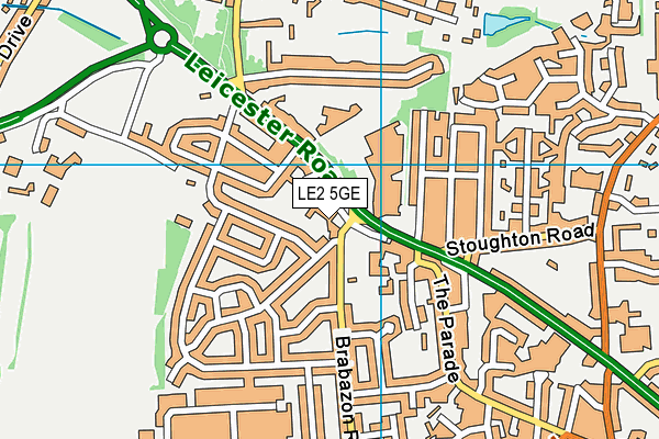 LE2 5GE map - OS VectorMap District (Ordnance Survey)