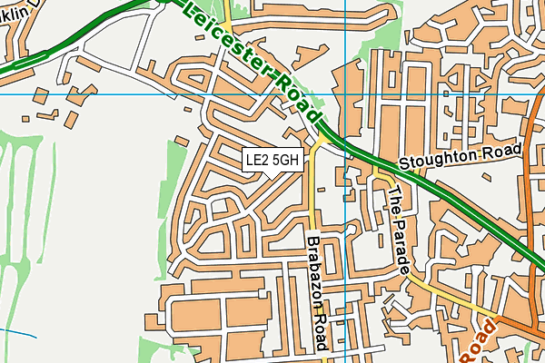 LE2 5GH map - OS VectorMap District (Ordnance Survey)