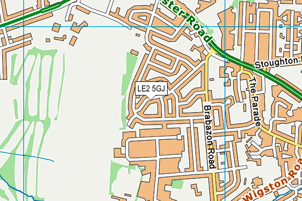 LE2 5GJ map - OS VectorMap District (Ordnance Survey)