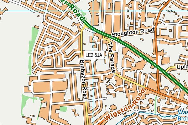 LE2 5JA map - OS VectorMap District (Ordnance Survey)