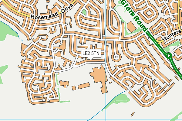 LE2 5TN map - OS VectorMap District (Ordnance Survey)