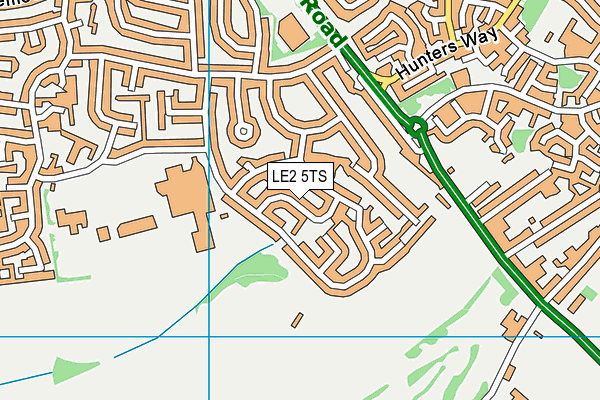 LE2 5TS map - OS VectorMap District (Ordnance Survey)