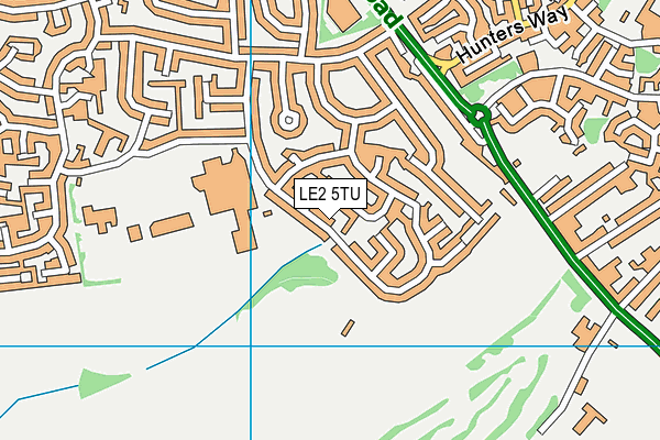 LE2 5TU map - OS VectorMap District (Ordnance Survey)