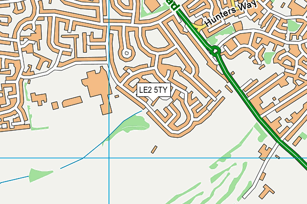 LE2 5TY map - OS VectorMap District (Ordnance Survey)