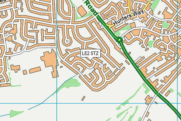 LE2 5TZ map - OS VectorMap District (Ordnance Survey)