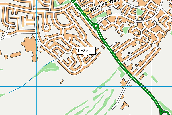 LE2 5UL map - OS VectorMap District (Ordnance Survey)